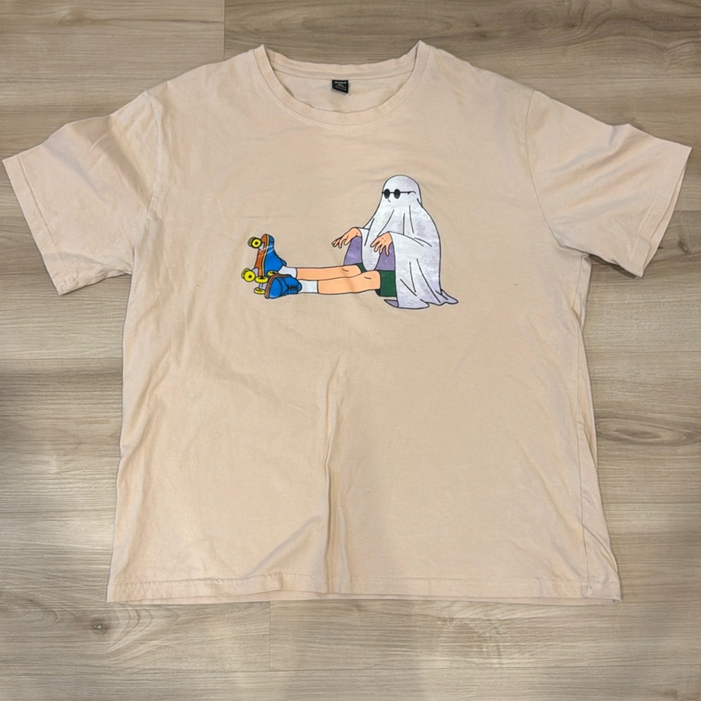 Men’s Romwe XL Beige graphic print tshirt